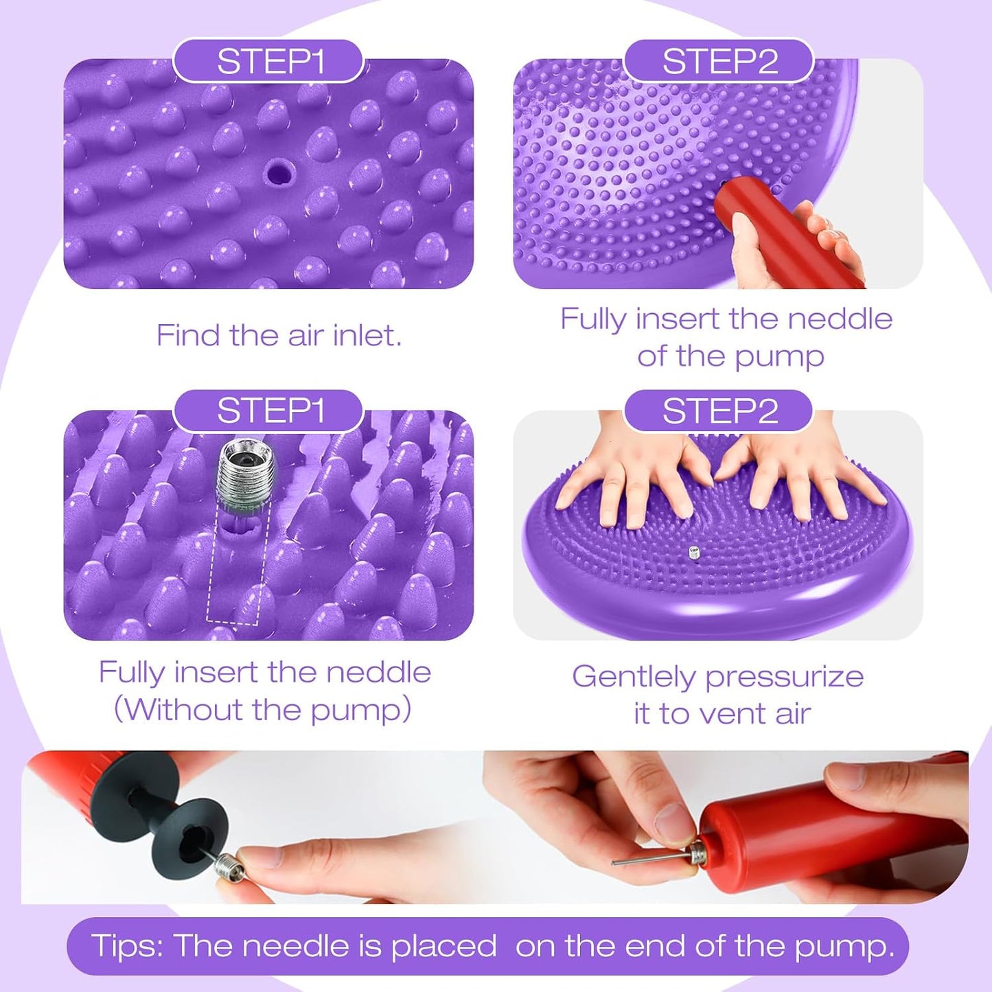 Amylove 6 Pcs Wiggle Seat Inflated Wobble Cushion for Sensory Kid 13 Inch Balance Disc Kids Flexible Seating Exercise Sensory Pad Chair Cushion for Classroom Office School (Bright)