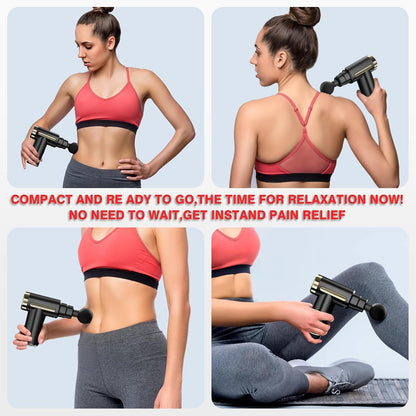 cotsoco Massage Gun Deep Tissue for Pain Relief with 4 Massage Heads & 6 Speeds, Electric Mini Handheld Body Massager for Any Pain Relief, Best Gifts for Men and Mom