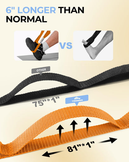 Trideer Stretching Strap with Loops for Physical Therapy,Non-Elastic
