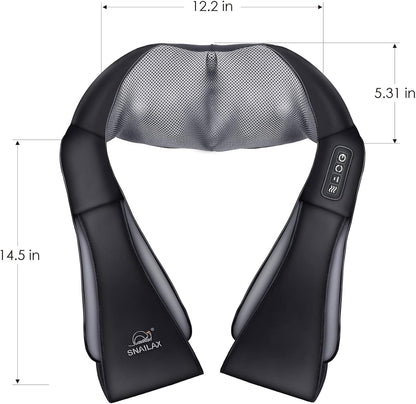 Snailax Cordless Massager - Shiatsu Neck and Shoulder Massager with Heat, FSA Eligible, Portable, Lumbar, Back Electric Massage Pillow, Gift for Woman, Mom, Dad