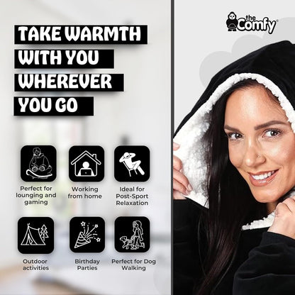 THE COMFY Original | From Shark Tank | Patented | Oversized Sherpa Wearable Blanket Hoodie| Gift for Women & Men | One Size