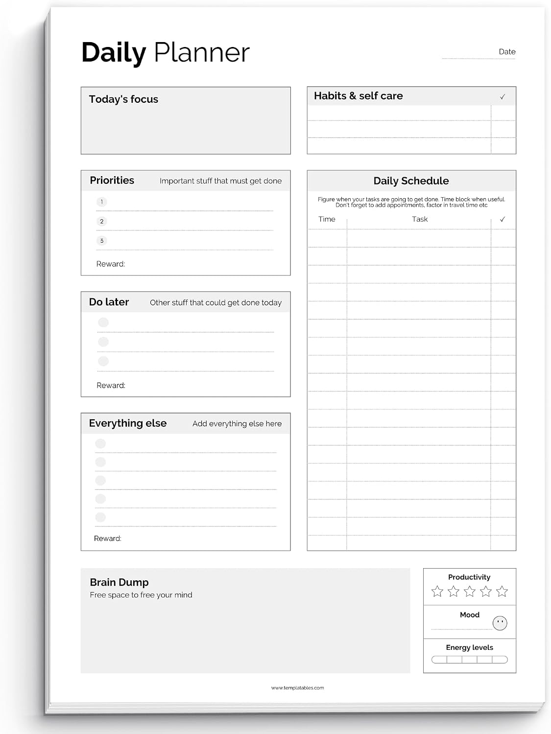 ADHD Daily Planner Notepad for Neurodivergent Adults - Productivity Daily Planner Desk Pad & Task Management to Stay Organized and Focused Note Pad (Rainbow, A4 Portrait)