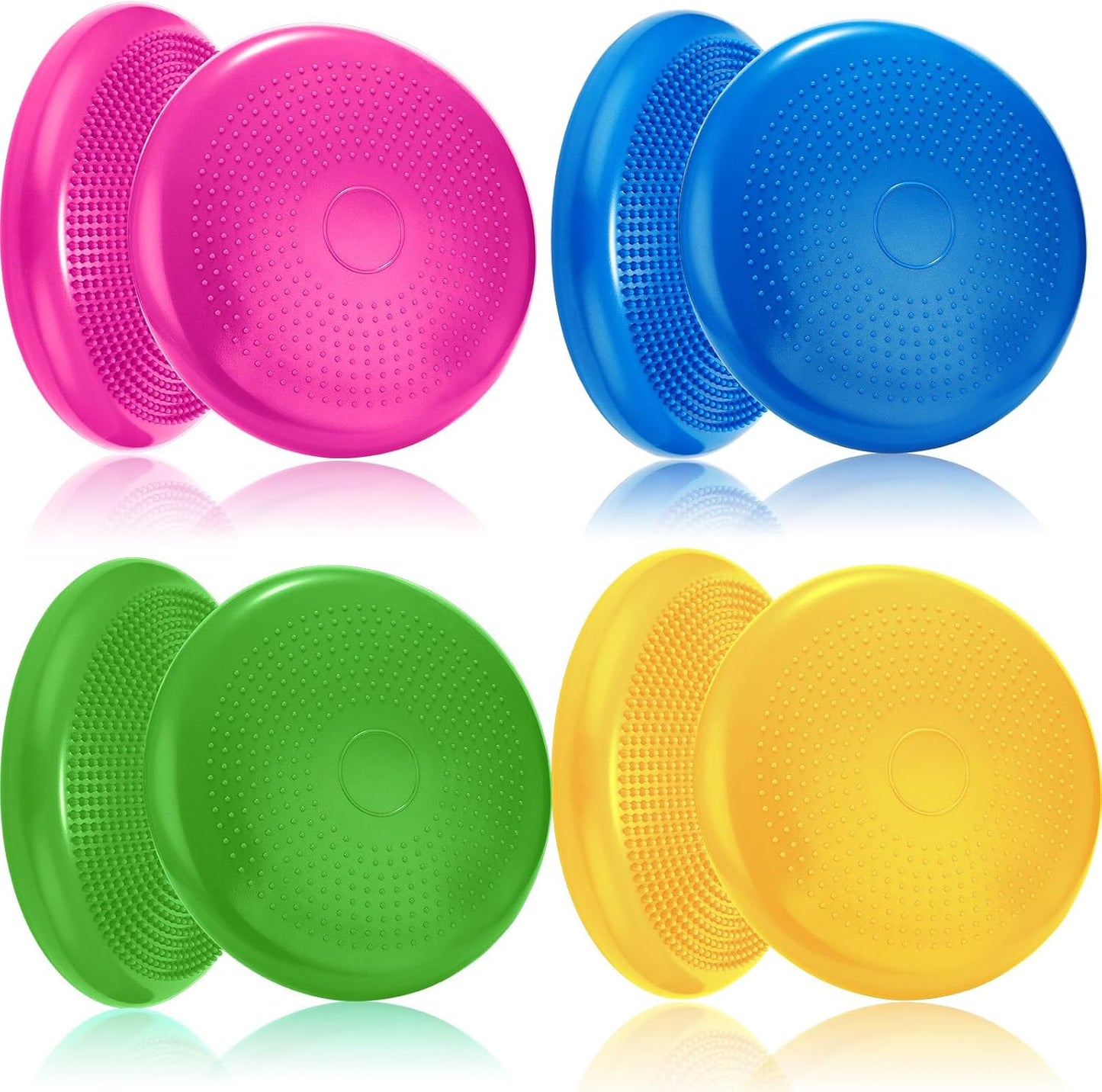 Jerify 4 Pcs Wiggle Seat Flexible Inflated Wobble Cushion Stability Balance Pad Balance Disc Sensory Seat for Men Women Fitness Physical Exercise Improving Posture Home Office