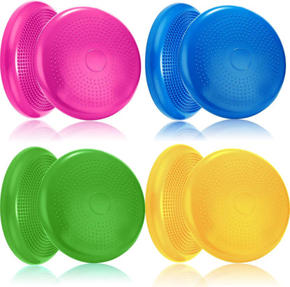 Jerify 4 Pcs Wiggle Seat Flexible Inflated Wobble Cushion Stability Balance Pad Balance Disc Sensory Seat for Men Women Fitness Physical Exercise Improving Posture Home Office
