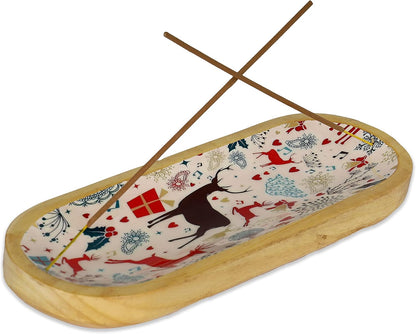 Bless-International Traditional-Handmade-Tray-Burner Wooden-Trat-Incense-Stick-Holder Ash-Catcher-Stand for-Aromatherapy-Meditation-Yoga 11x4x1.22 Inches (Wooden Tray)