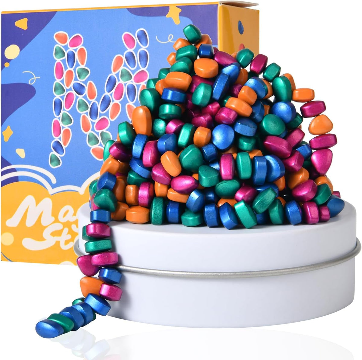 LCVUUK Magnetic Putty Rocks, Blue More Than 600 Weak Magnetic Smooth Ferrite Pebbles, Desk Toys and Time-Killer for Adults