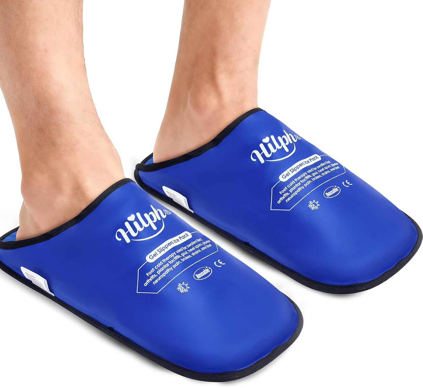 Hilph Foot Ice Pack Slippers,1 Pair Ice Pack for Foot and Toes for Plantar Fasciitis, Gout, Bunions & Neuropathy Relief, HSA or FSA Eligible Hot Cold Therapy Gel Slippers for Surgery Recovery, Blue