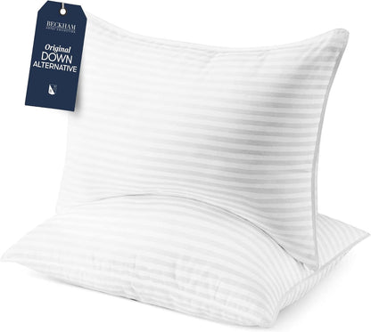 Beckham Hotel Collection Bed Pillows Standard/Queen Size Set of 2 - Original Soft Down Alternative Pillow for Sleeping - Soft Support for Back, Stomach or Side Sleepers