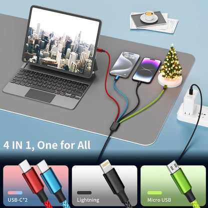 4 in 1 Multi Charging Cable, 5FT Charging Cords for Multiple Devices