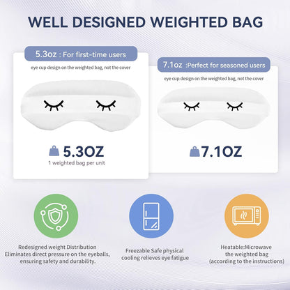 Lyocell Weighted Sleep Eye Mask for Women Men, 5.3oz & 7oz, Cooling, Removable Washable Weighted Bag, Light Blocking Eye Cover, Soft Eye Shade for Travel Essentials, Office Naps, Gift,Purple