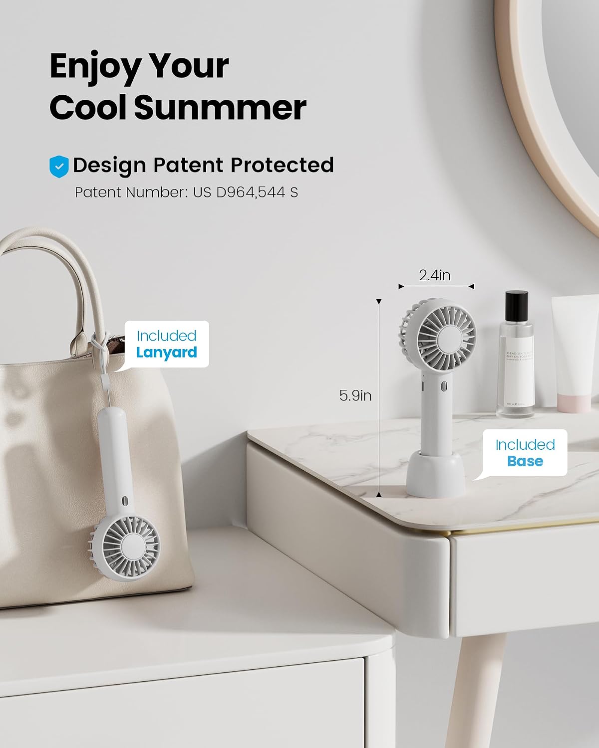 Gaiatop Mini Portable Fan, Small Personal Handheld Fan,Rechargeable