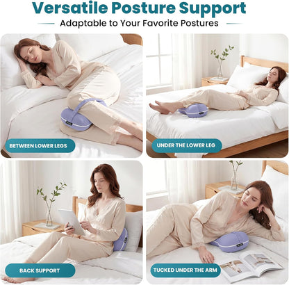 Knee Pillow for Side Sleepers - Smooth Spine Alignment Pillow, Memory Foam Knee Pillows for Back Hip Pain, Spine Aligning, Sciatica, Surgery Recovery, Pregnancy