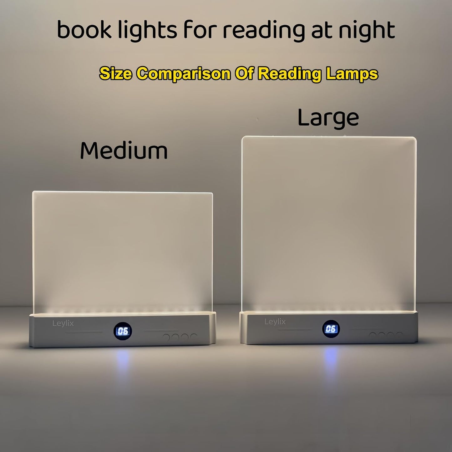 XL LED Flat Book Light for Reading at Night in Bed, Matte Pink