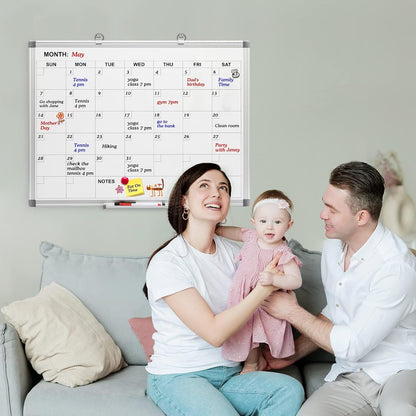 Comix Magnetic Monthly Calendar Whiteboard, 24 x 18 Inches Wall Planner