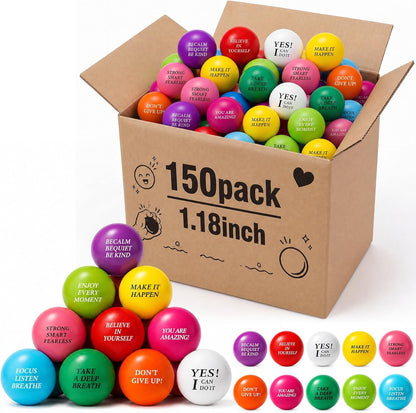 Sotiff 100 Pcs Motivational Balls Bulk for Adults, Ten Colors Inspirational