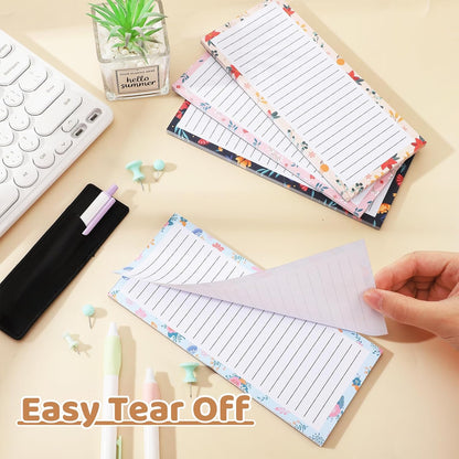 Thboxes 4 Pack Magnetic Note Pad for Fridge with Pen Holder, Totally 200 Sheets Grocery List Magnet Pad for Refrigerator Magnetic Shopping List Pad（Fruit Design）