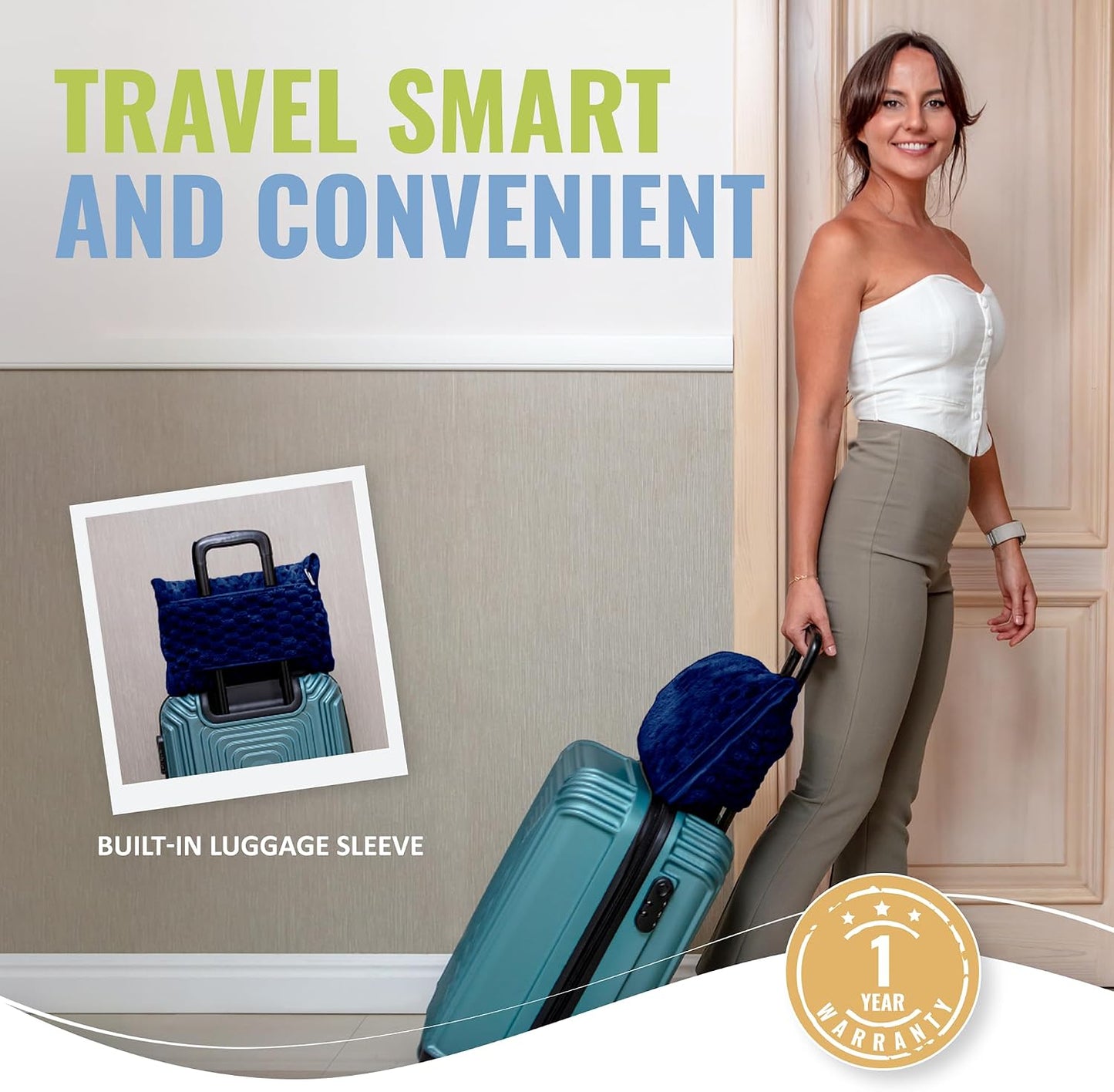 BOACAY Packable Travel Blanket for Airplane, Car - Compact Office Blanket - Portable Pillow for Adults, Kids with Case, Luggage Sleeve, Backpack Clip