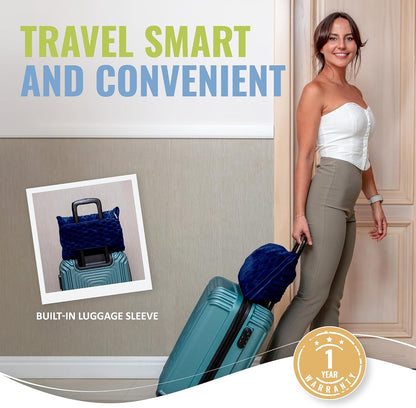 BOACAY Packable Travel Blanket for Airplane, Car - Compact Office Blanket - Portable Pillow for Adults, Kids with Case, Luggage Sleeve, Backpack Clip