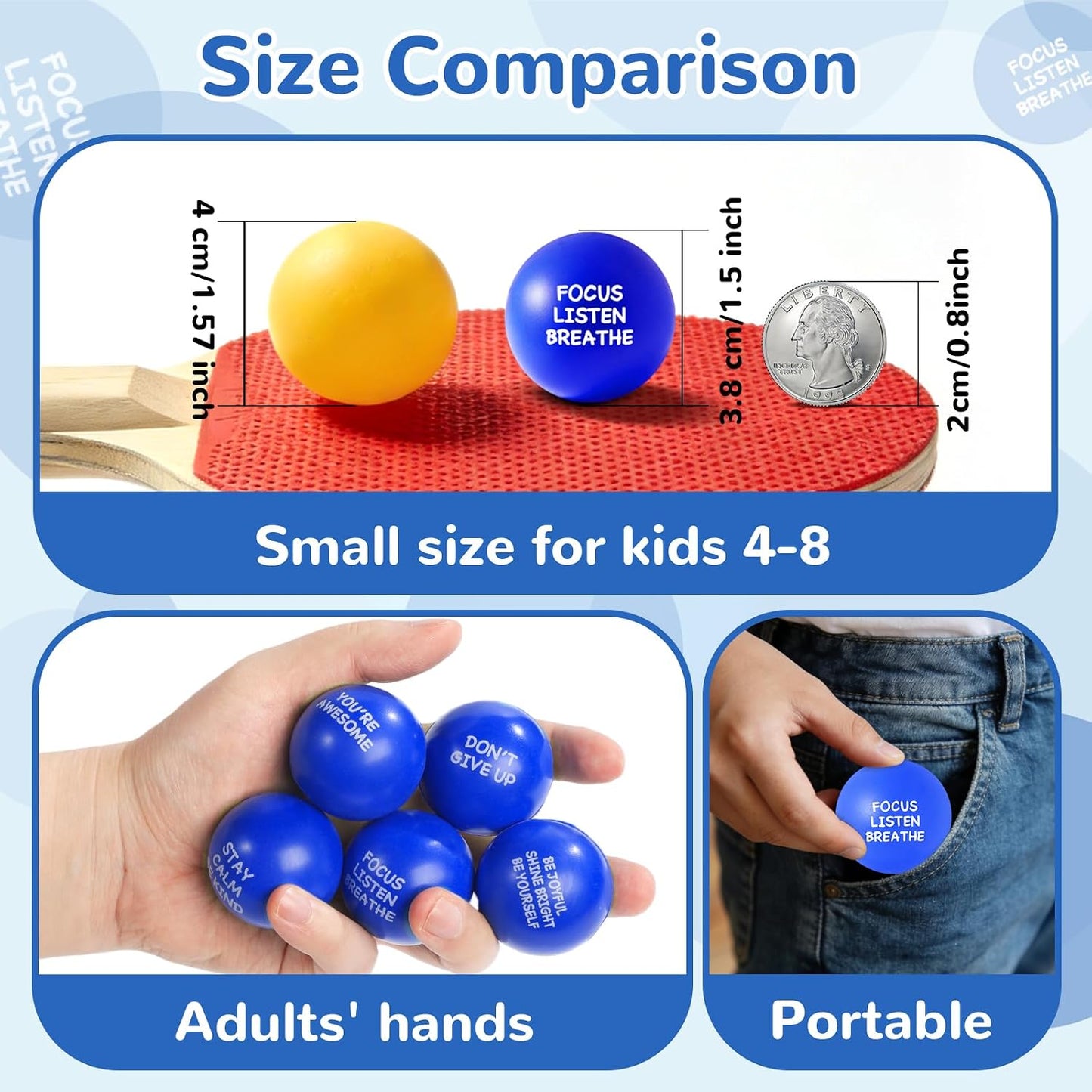 108 Pack Stress Balls Bulk for Adults, Ten Colorful Foam Anxiety Relief Fidget Squeeze Toys with Motivational Quotes, Office Appreciation Gifts, Classroom Rewards