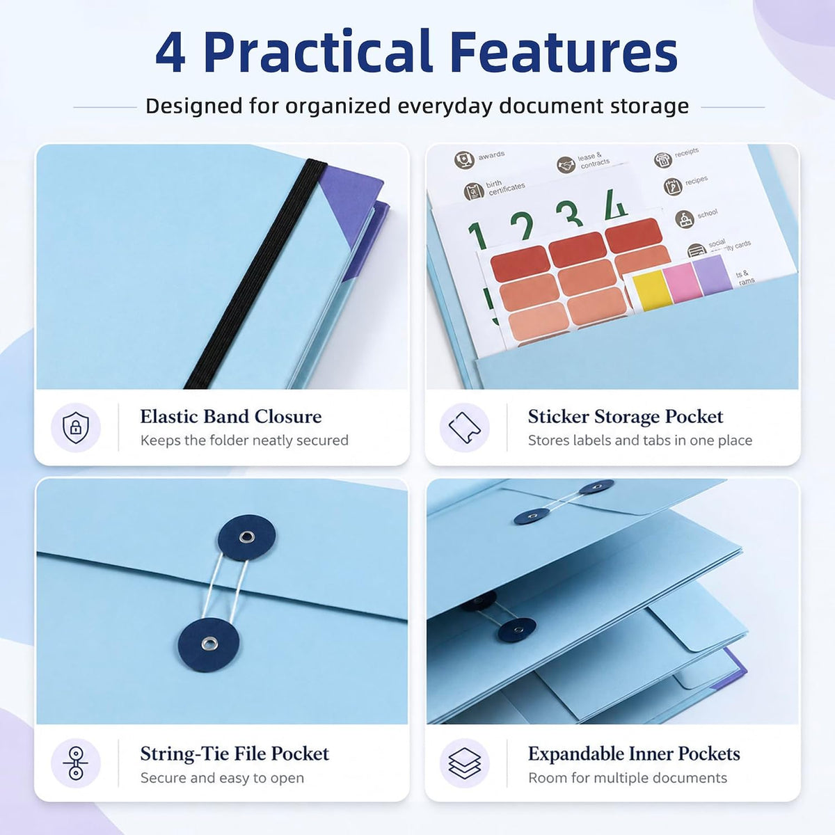Estate Planning Binder, Document Organizer, Emergency Records File (Blue)