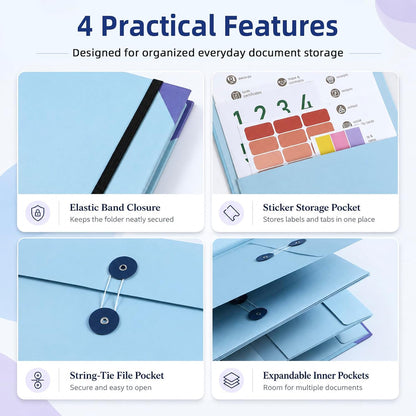 Estate Planning Binder, Document Organizer, Emergency Records File (Blue)