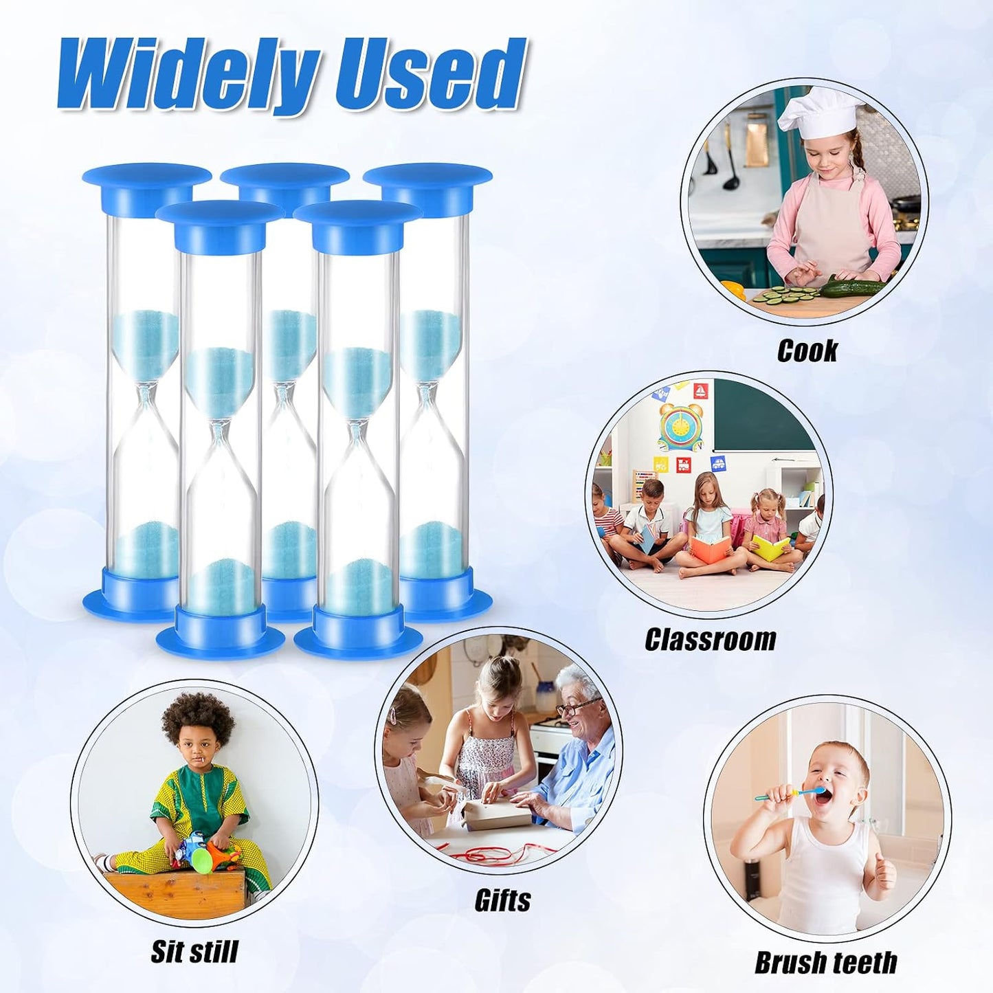 Queekay 48 Pcs 2 Minute Sand Timer for Kids, Mini Hourglass Bulk Sand Clock Timer for Adult Kids in Classroom Kitchen Games Office School(Colorful)