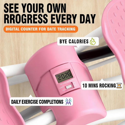 Rock Stepper, Side to Side Rocking Stepper Exercise Machine for Balance at Home, Low-Impact Lateral Stair Stepper with Resistance Bands & Digital Counter, 250 LBS Weight Capacity