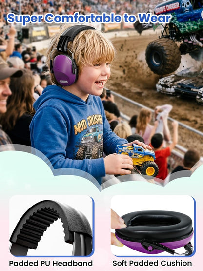 Dr.meter Ear Muffs for Noise Reduction: 27.4SNR Noise Cancelling Headphones for Kids Adults, EM100 Adjustable Hearing Protection Earmuffs for Monster Jam, Autism Sensory, Concerts, Fireworks