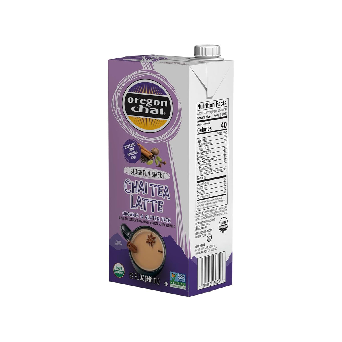 Oregon Chai Sugar Free Chai Concentrate, 32 Fluid Ounce (Pack of 6)
