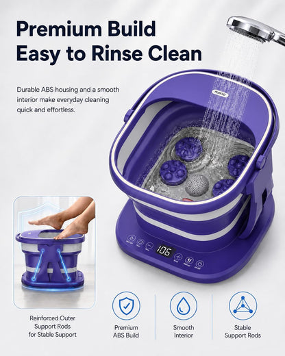 Puboo Collapsible Foot Spa Bath Massager with Heat, Precise Temp Control