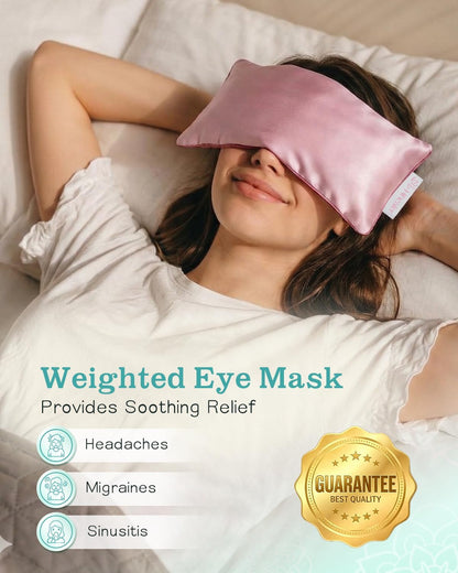 Hihealer Weighted Eye Mask for Sleeping, Lavender Eye Pillow for Spa Yoga