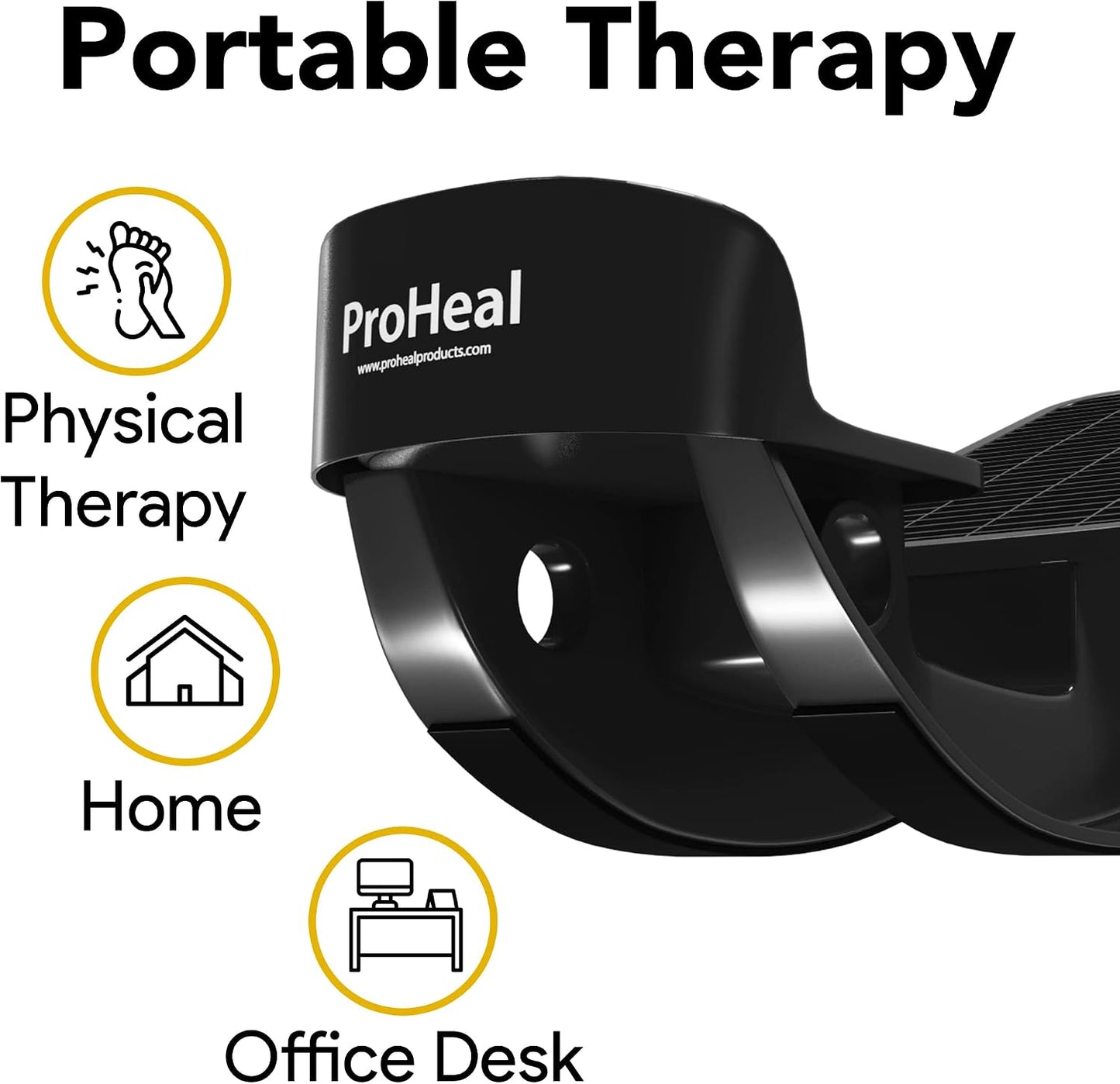 ProHeal Foot Rocker Calf Stretcher with Spiked Ball Massager - for Plantar Fasciitis, Achilles Tendonitis - Calf, Foot, Heel, and Ankle Stretcher - Lower Leg Pain Relief - Gray with Green Ball