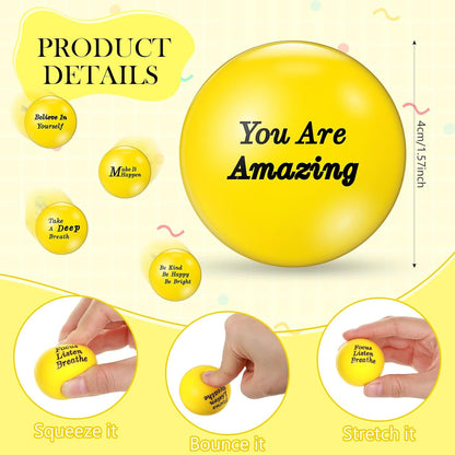 Poen 120 Pcs Motivational Foam Balls with Inspirational Quotes