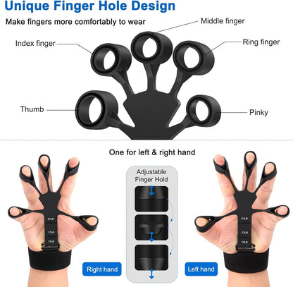 Grip Strength Trainer - Double-Sided Finger Exerciser and Hand Strengthener for Hand Therapy, Rock Climbing - Relieve Pain for Arthritis, Carpal Tunnel