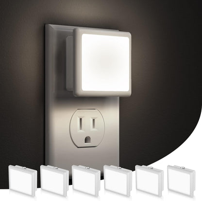 L LOHAS LED Night Lights Plug into Wall,[6-Pack] Plug in Night Light,Dusk to Dawn Sensor, 1800K Amber Light,0.3W Bright Nightlight Auto-On/Off for Adults Bedroom Bathroom Hallway Halloween