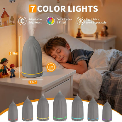URPOWER 150ML Essential Oil Diffusers for Home, Ultrasonic Aromatherapy Diffuser with 7 Color Changing Lights, Timer & Auto Shut-Off, Scent Diffuser for Bedroom, Office, Yoga