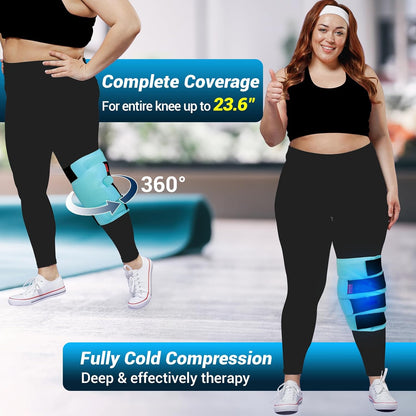 Comfytemp Large Knee Ice Pack Wrap Reusable Gel, FSA Eligible HSA, Knee Cold Compression Brace for Injuries, Pain Relief, Replacement Recovery, Arthritis, Surgery, Women Gift, Fathers Day Dad Men Gift