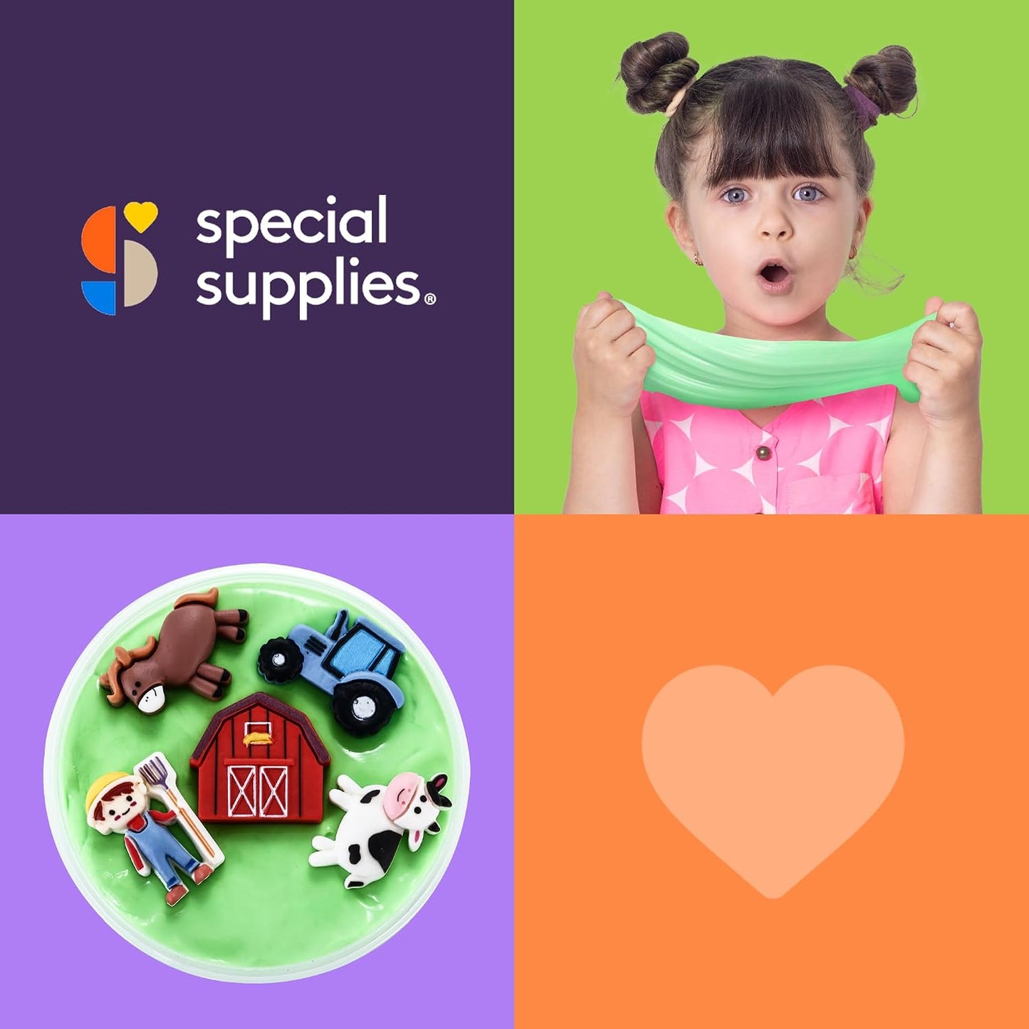 Special Supplies Sensory Therapy Putty for Kids and Adults with Cute Charms, Resistive Hand Exercise Stress Relief Therapy Putty (Farm)