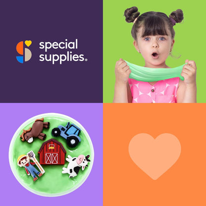 Special Supplies Sensory Therapy Putty for Kids and Adults with Cute Charms, Resistive Hand Exercise Stress Relief Therapy Putty (Farm)