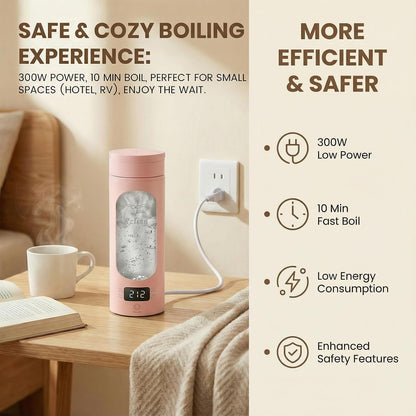 Portable Electric Kettle For Travel, 120V, 450ml, 4 Temperature Control