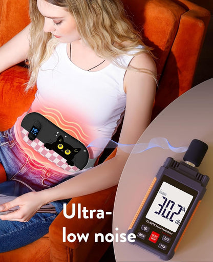 Electric Heating Pad, Portable Cordless Menstrual Heating Pad with 6 Heat Levels and 6 Massage Modes, Fast Large Heating Belly Wrap Belt for Cramps, Back Pain Relief Gifts for Women Girls Her
