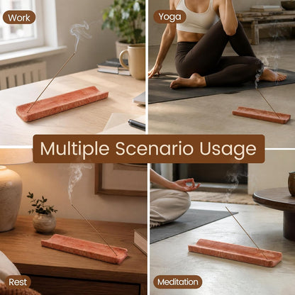 Koville Marble Incense Holder, Incense Holder for Sticks, Incense Sticks Holder Ash Catcher for Meditation Yoga SPA, Natural Stone Incense Burner, Home Table Decor (Grey)