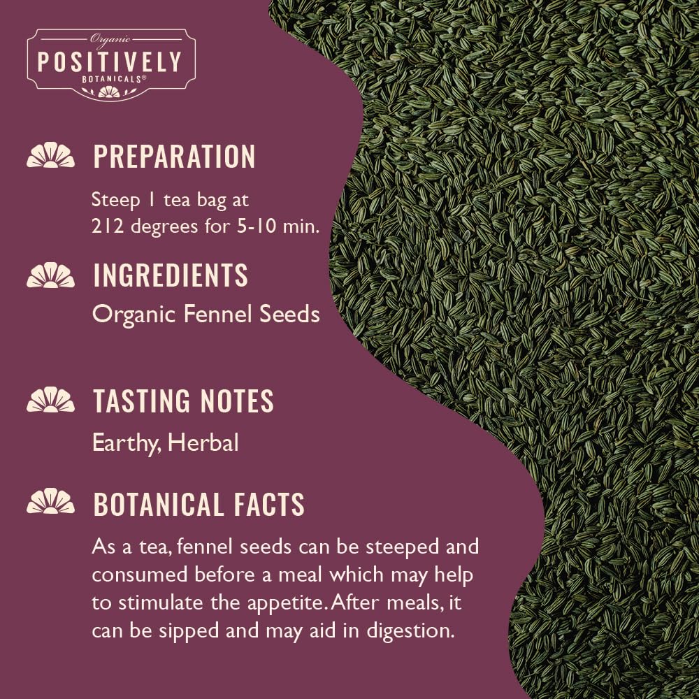Positively Botanicals, Organic Fennel Seeds, Loose Leaf, 4 Ounce