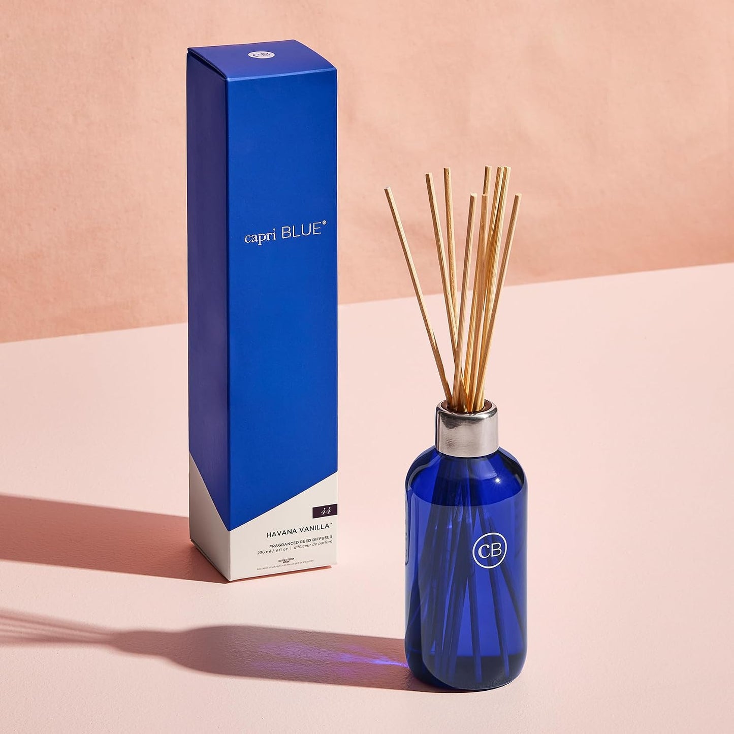 Capri Blue Volcano Reed Diffuser Set, Includes Reeds, Fragrance Oil, and Glass Bottle for Home Décor, Room Fresheners, White (8 Fl Oz)