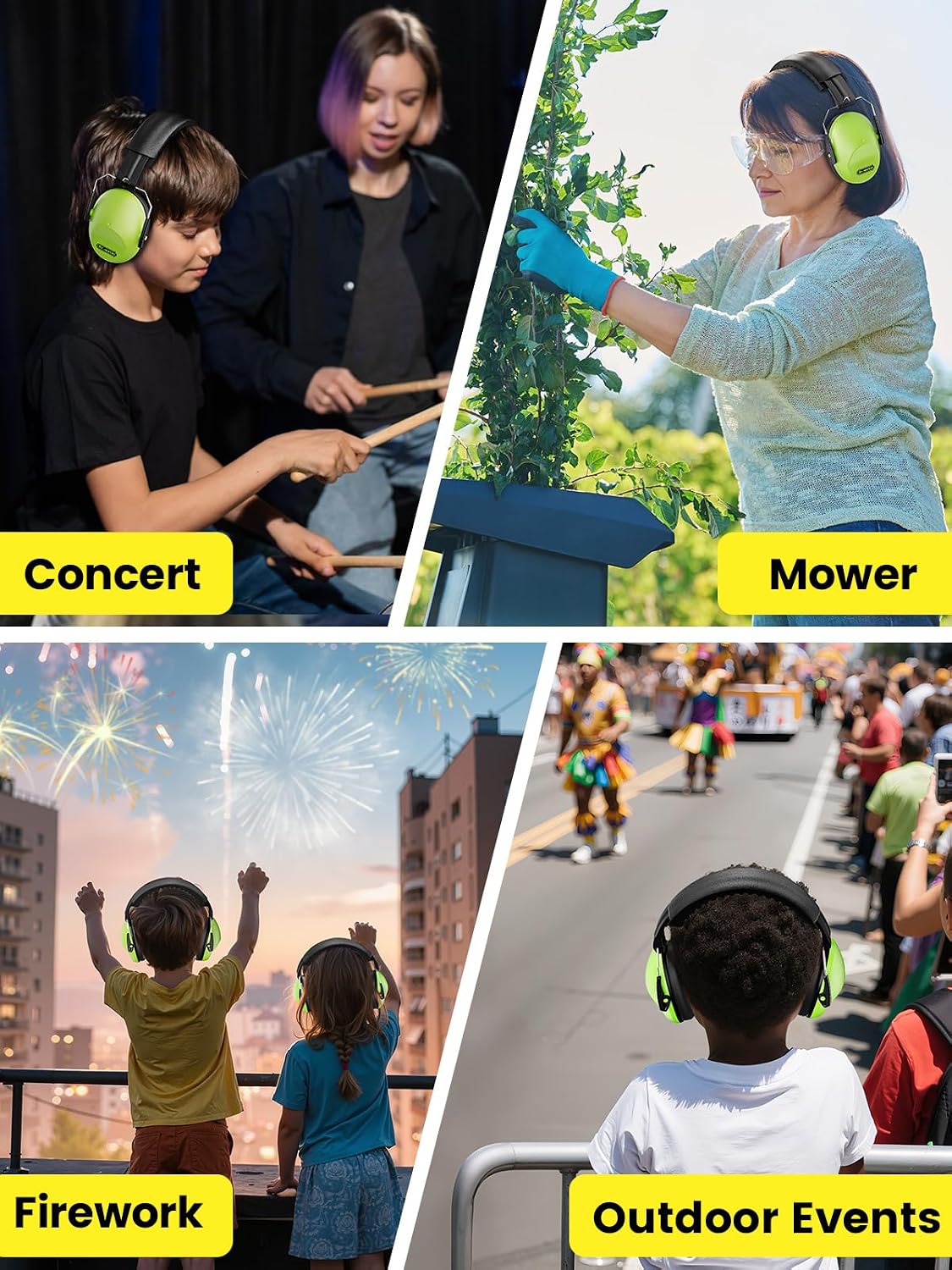 Dr.meter Ear Muffs for Noise Reduction: 27.4SNR Noise Cancelling Headphones for Kids Adults, EM100 Adjustable Hearing Protection Earmuffs for Monster Jam, Autism Sensory, Concerts, Fireworks- 3PACK