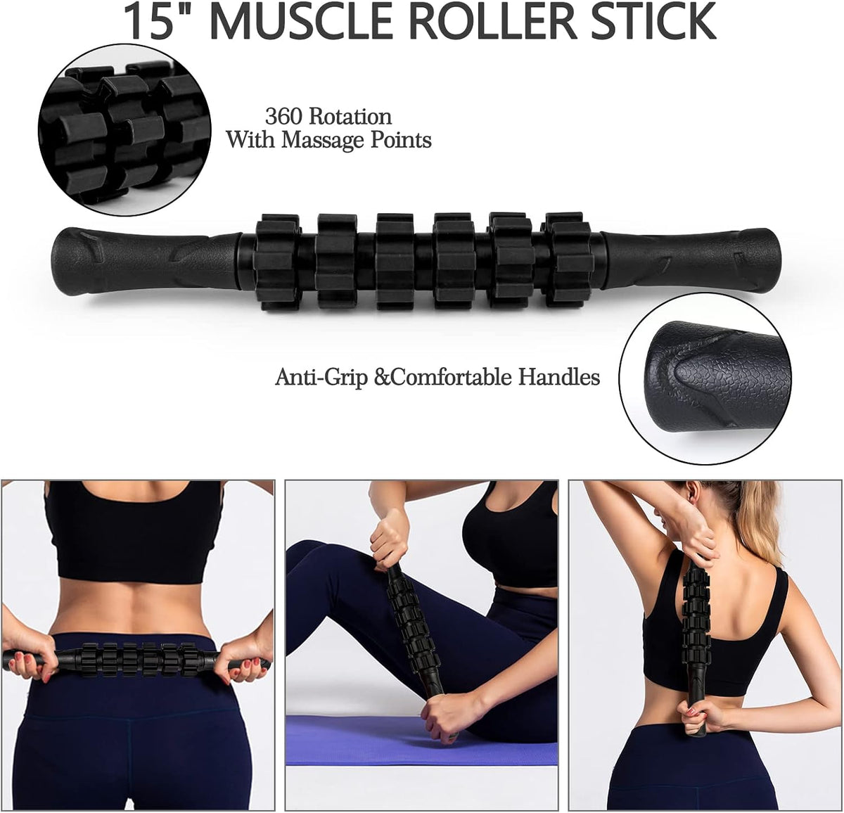 5 in 1 Foam Roller Set High Density Patented Foam Roller for Exercise