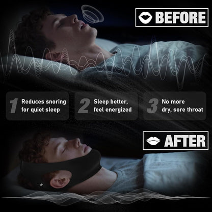 2 Pack Anti Snore Chin Strap for Sleeping, Jaw Tape Mouth Snoring Sleep Devices Stopper, Cpap Users Breathing Head Mouthpiece Solution Keep Closed, Mandibular Advancement Reducing Aids Men Women