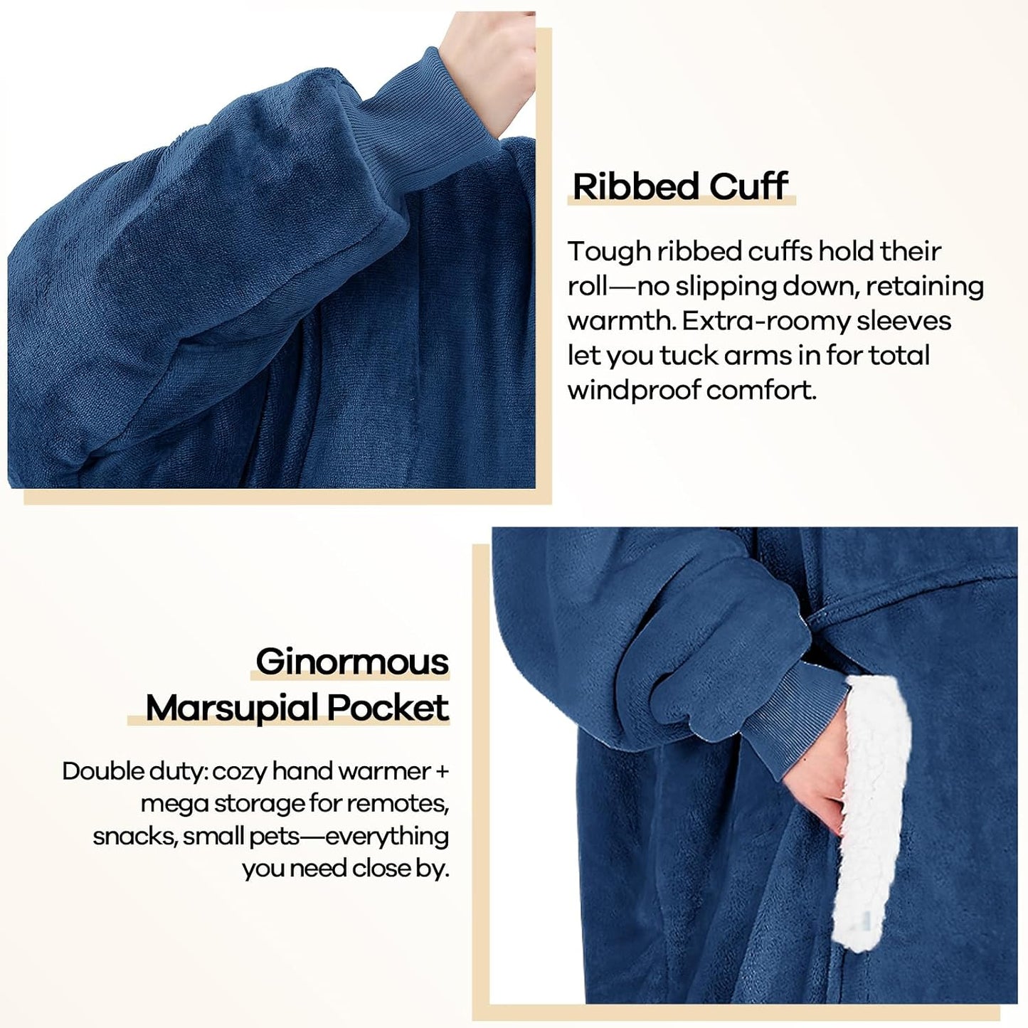 yescool Wearable Blanket Hoodie as Christmas Birthday Gifts for Women Mom - Colors A