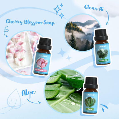 SALKING Floral Essential Oils Set, Premium Pure and Natural Essential Oils, Fragrance Oil Scented Oils for Oil Diffusers 6 x 10 ML - Lavender, Rose, Jasmine, Cherry Blossom, Gardenia, Chamomile