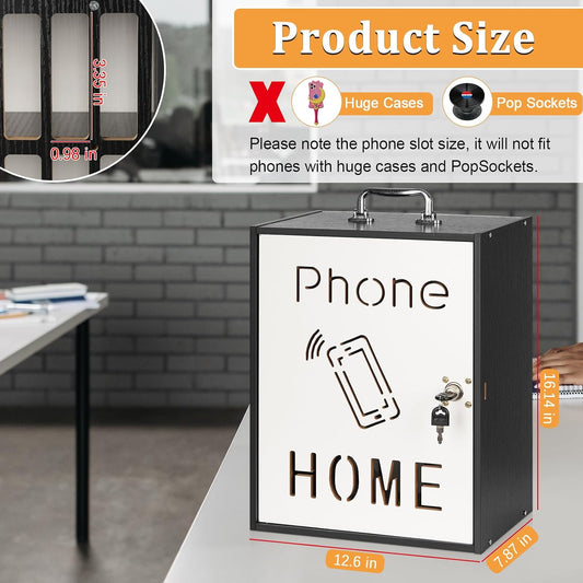 36 Slots Cell Phone Holder Classroom, Wooden Phone Lock Box